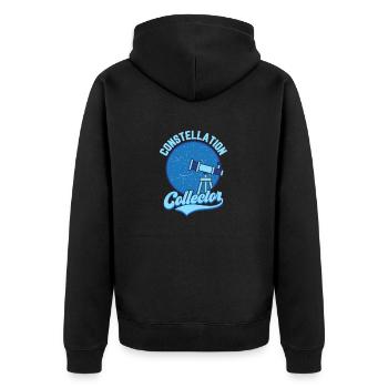 Constellation Collector Astronomy Telescope Starga - Unisex Premium Bio Zip Hoodie - Schwarz - Hinten - Nico (187cm)