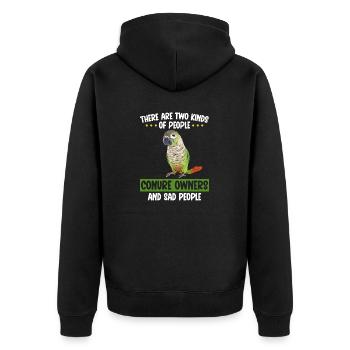Molina Parakeet Parrot Bird Parakeet - Unisex Premium Organic Zip Hoodie - black - Back - Nico (187cm)