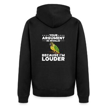 Molina Parakeet Parrot Bird Parakeet - Unisex Premium Organic Zip Hoodie - black - Back - Nico (187cm)