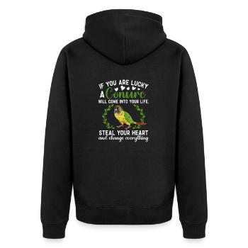 Molina Parakeet Parrot Bird Parakeet - Unisex Premium Organic Zip Hoodie - black - Back - Nico (187cm)