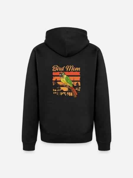 Molinasittich Papagei Vogel Sittich - Unisex Premium Bio Zip Hoodie - Schwarz