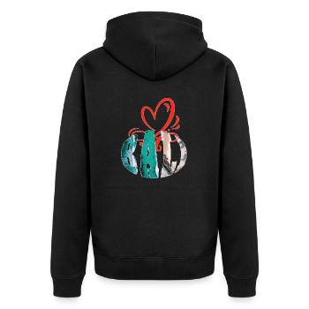 Bali - Indonesien - Unisex Premium Bio Zip Hoodie - Schwarz - Hinten - Nico (187cm)