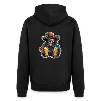 Scarecrow / Harvest Worker / Corn Field / Field - Unisex Premium Organic Zip Hoodie - black - Back - Nico (187cm)