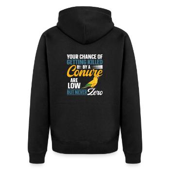 Parakeet Parrot Parakeet Bird - Unisex Premium Organic Zip Hoodie - black - Back - Nico (187cm)