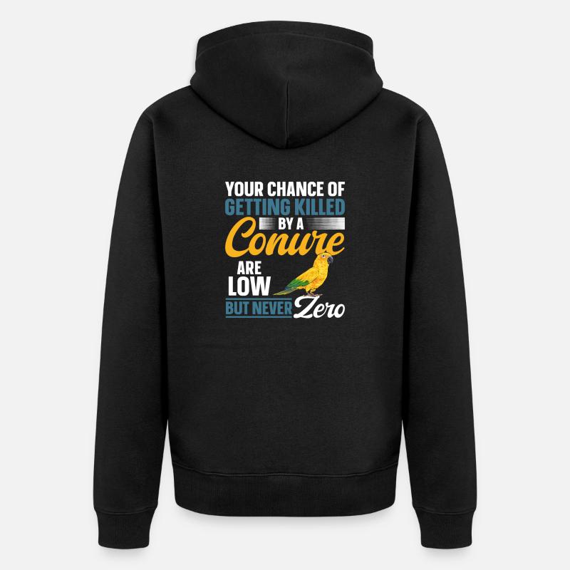 Sonnensittich Papagei Sittich Vogel - Unisex Premium Bio Zip Hoodie - Schwarz