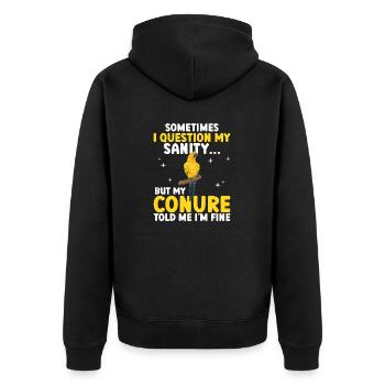 Parakeet Parrot Parakeet Bird - Unisex Premium Organic Zip Hoodie - black - Back - Nico (187cm)