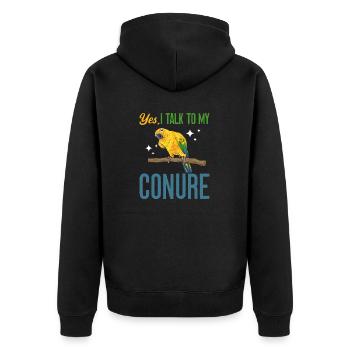 Parakeet Parrot Parakeet Bird - Unisex Premium Organic Zip Hoodie - black - Back - Nico (187cm)