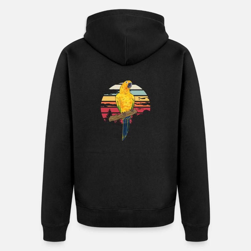 Perruche Perroquet Perruche Oiseau - Veste à capuche bio Premium Unisexe - noir