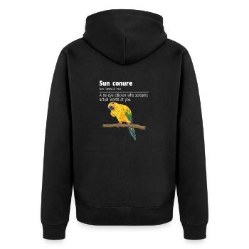 Parakeet Parrot Parakeet Bird - Unisex Premium Organic Zip Hoodie - black - Back - Nico (187cm)