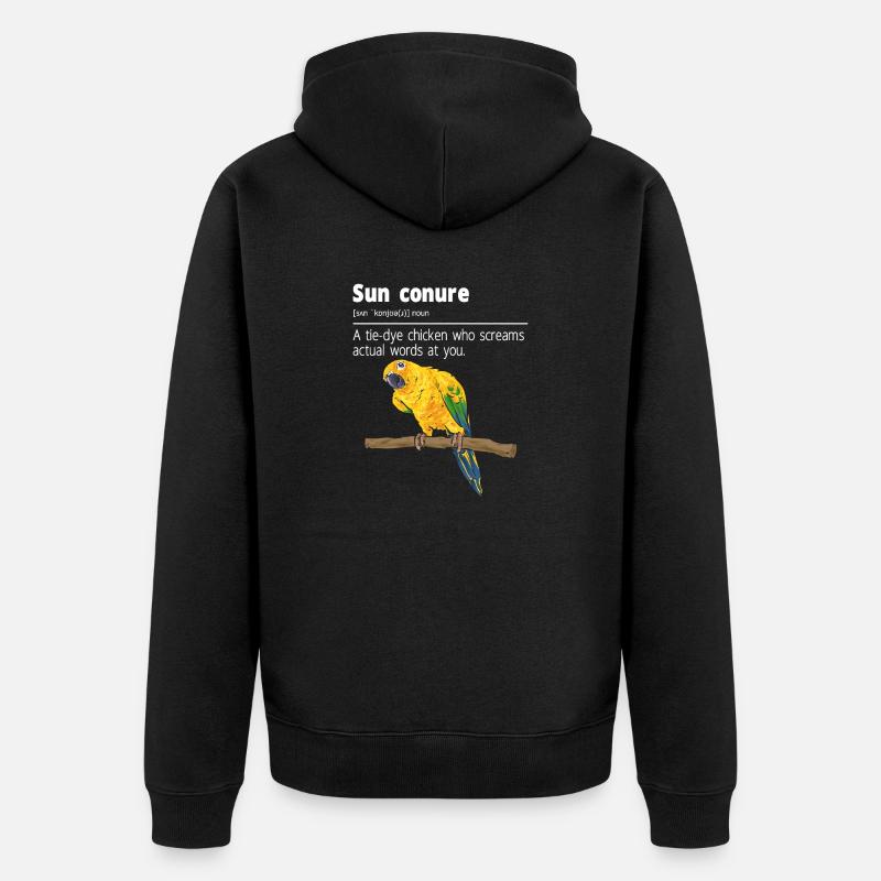 Perruche Perroquet Perruche Oiseau - Veste à capuche bio Premium Unisexe - noir