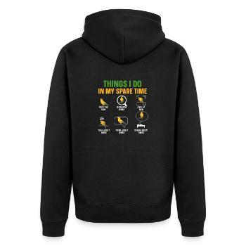 Parakeet Parrot Parakeet Bird - Unisex Premium Organic Zip Hoodie - black - Back - Nico (187cm)