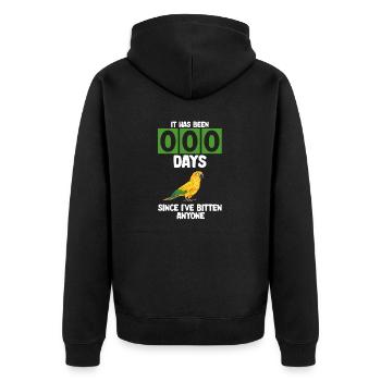 Parakeet Parrot Parakeet Bird - Unisex Premium Organic Zip Hoodie - black - Back - Nico (187cm)