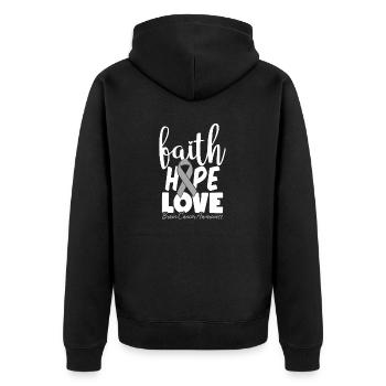 Faith Hope Love Neurosurgery Brain Cancer Gray - Unisex Premium Organic Zip Hoodie - black - Back - Nico (187cm)