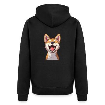 Cadeau d’Akita | Illustration de dessin animé - Veste à capuche bio Premium Unisexe - noir - Dos - Nico (187cm)