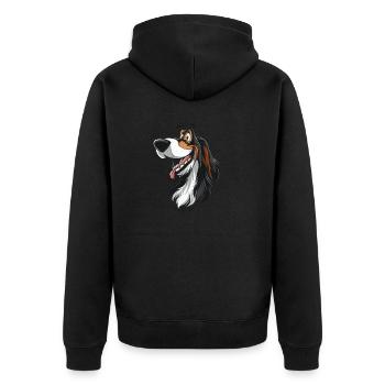 Ariegeois Geschenk | Cartoon Artwork - Unisex Premium Bio Zip Hoodie - Schwarz - Hinten - Nico (187cm)