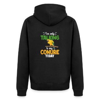 Parakeet Parrot Parakeet Bird - Unisex Premium Organic Zip Hoodie - black - Back - Nico (187cm)