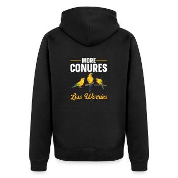 Parakeet Parrot Parakeet Bird - Unisex Premium Organic Zip Hoodie - black - Back - Nico (187cm)