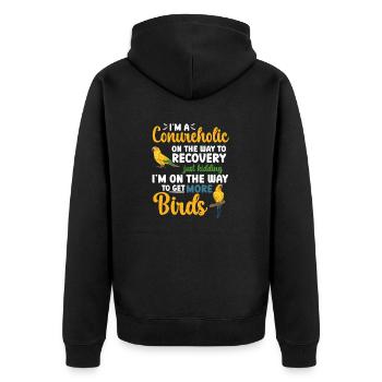 Parakeet Parrot Parakeet Bird - Unisex Premium Organic Zip Hoodie - black - Back - Nico (187cm)