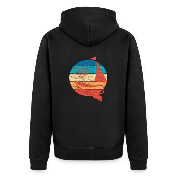 Sailboat vintage - Unisex Premium Organic Zip Hoodie - black - Back - Nico (187cm)