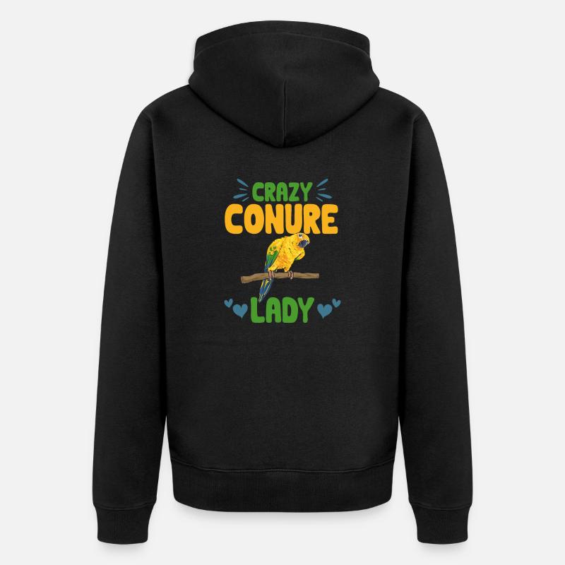 Perruche Perroquet Perruche Oiseau - Veste à capuche bio Premium Unisexe - noir