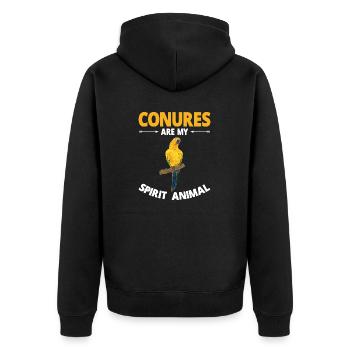 Parakeet Parrot Parakeet Bird - Unisex Premium Organic Zip Hoodie - black - Back - Nico (187cm)