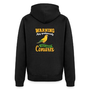 Parakeet Parrot Parakeet Bird - Unisex Premium Organic Zip Hoodie - black - Back - Nico (187cm)
