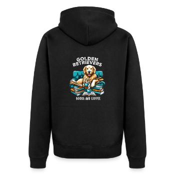 Golden Retriever Lecture Chiens Livres & Café Cadeau - Veste à capuche bio Premium Unisexe - noir - Dos - Nico (187cm)