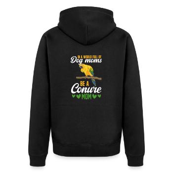 Parakeet Parrot Parakeet Bird - Unisex Premium Organic Zip Hoodie - black - Back - Nico (187cm)