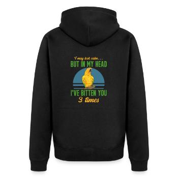 Parakeet Parrot Parakeet Bird - Unisex Premium Organic Zip Hoodie - black - Back - Nico (187cm)