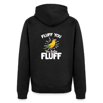 Parakeet Parrot Parakeet Bird - Unisex Premium Organic Zip Hoodie - black - Back - Nico (187cm)