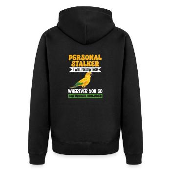 Parakeet Parrot Parakeet Bird - Unisex Premium Organic Zip Hoodie - black - Back - Nico (187cm)