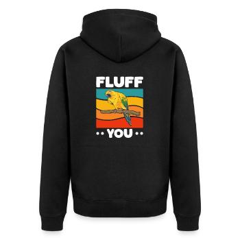 Parakeet Parrot Parakeet Bird - Unisex Premium Organic Zip Hoodie - black - Back - Nico (187cm)