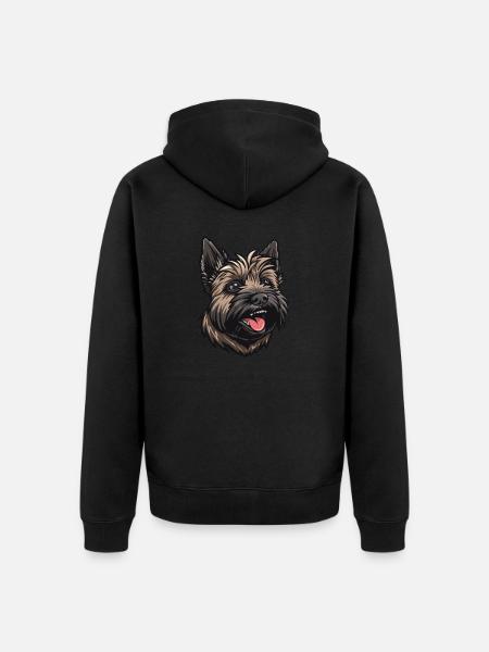 Cairn Terrier | Cartoon Artwork - Unisex Premium Bio Zip Hoodie - Schwarz