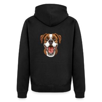 Boxeur | Illustration de dessin animé - Veste à capuche bio Premium Unisexe - noir - Dos - Nico (187cm)
