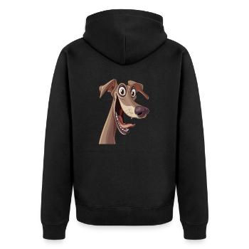 Chart Polski | Polish greyhound | Cartoon Artwork - Unisex Premium Bio Zip Hoodie - Schwarz - Hinten - Nico (187cm)