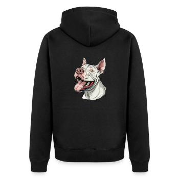 Dogue d’Argentine | Illustration de dessin animé - Veste à capuche bio Premium Unisexe - noir - Dos - Nico (187cm)