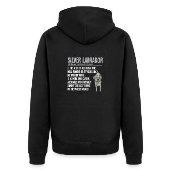 Silver Labrador Retriever Silver Lab - Veste à capuche bio Premium Unisexe - noir - Dos - Nico (187cm)