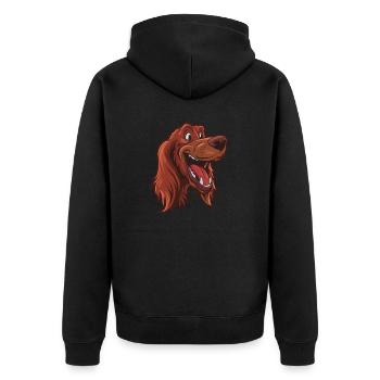 Irish Setter | Cartoon Artwork - Unisex Premium Organic Zip Hoodie - black - Back - Nico (187cm)