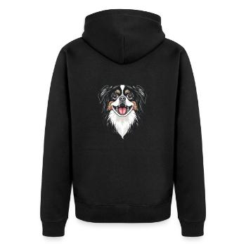 Japan Chin | Japanese Chin | Cartoon Artwork - Unisex Premium Organic Zip Hoodie - black - Back - Nico (187cm)