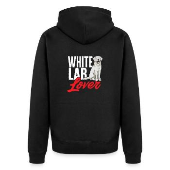 Labrador Retriever blanc Labrador Labrador blanc - Veste à capuche bio Premium Unisexe - noir - Dos - Nico (187cm)