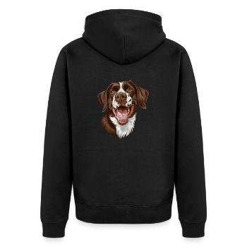 Petit Münsterländer | Petit Münsterländer - Veste à capuche bio Premium Unisexe - noir - Dos - Nico (187cm)