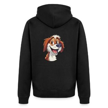Kooikerhondje Illustration de dessin animé - Veste à capuche bio Premium Unisexe - noir - Dos - Nico (187cm)