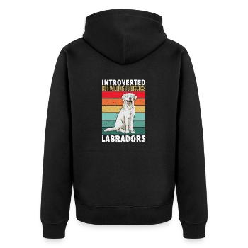 White Labrador Retriever White Lab - Unisex Premium Organic Zip Hoodie - black - Back - Nico (187cm)