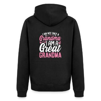 I'm a Great Grandma Funny Grandma Gigi Mamaw - Unisex Premium Organic Zip Hoodie - black - Back - Nico (187cm)