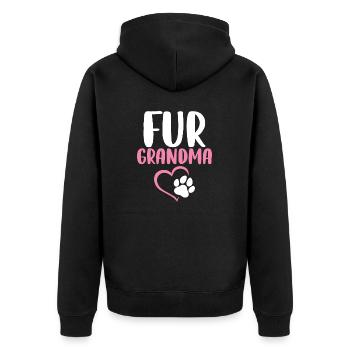 Pelz Oma Lustige Oma Pawma Welpe Hund - Unisex Premium Bio Zip Hoodie - Schwarz - Hinten - Nico (187cm)