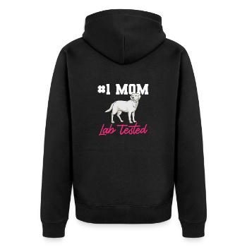 White Labrador Retriever White Lab - Unisex Premium Organic Zip Hoodie - black - Back - Nico (187cm)