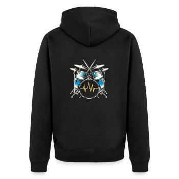 Cadeau Pour Batteur Battement De Coeur Batterie - Veste à capuche bio Premium Unisexe - noir - Dos - Nico (187cm)