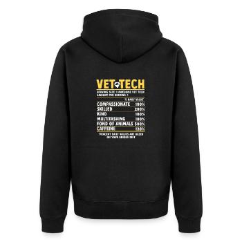 Vet Tech Veterinary Veterinary Technician - Unisex Premium Organic Zip Hoodie - black - Back - Nico (187cm)