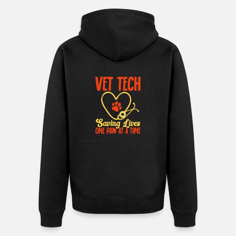 Vet Tech Veterinary Veterinary Technician - Unisex Premium Organic Zip Hoodie - black