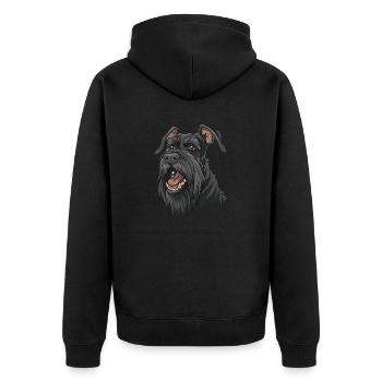 Schnauzer géant | Schnauzer géant | Caricature - Veste à capuche bio Premium Unisexe - noir - Dos - Nico (187cm)
